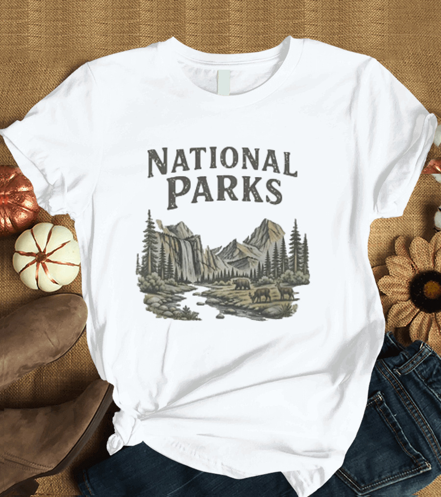 Protect Our National Parks Leave No Trace Nature Yosemite Bears Deer Mountains Forest T-Shirt