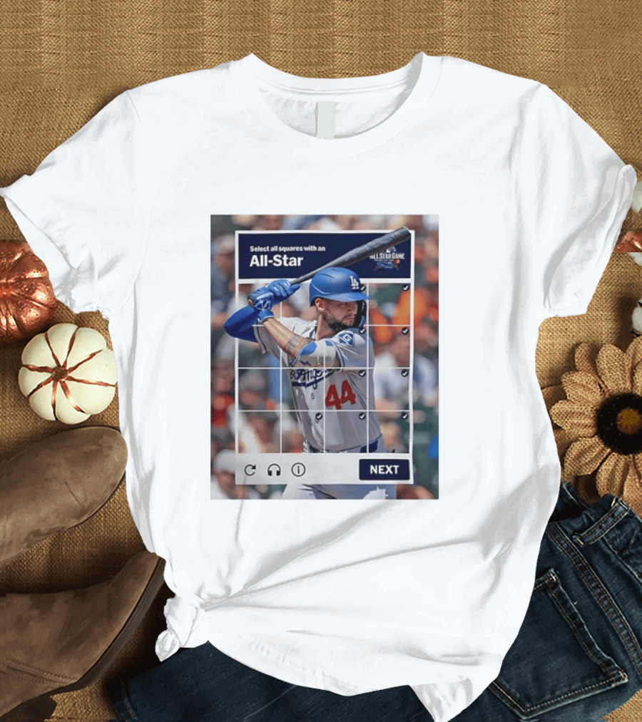 Select All Squares With An All Star Los Angeles Dodgers Baseball Meme T-Shirt