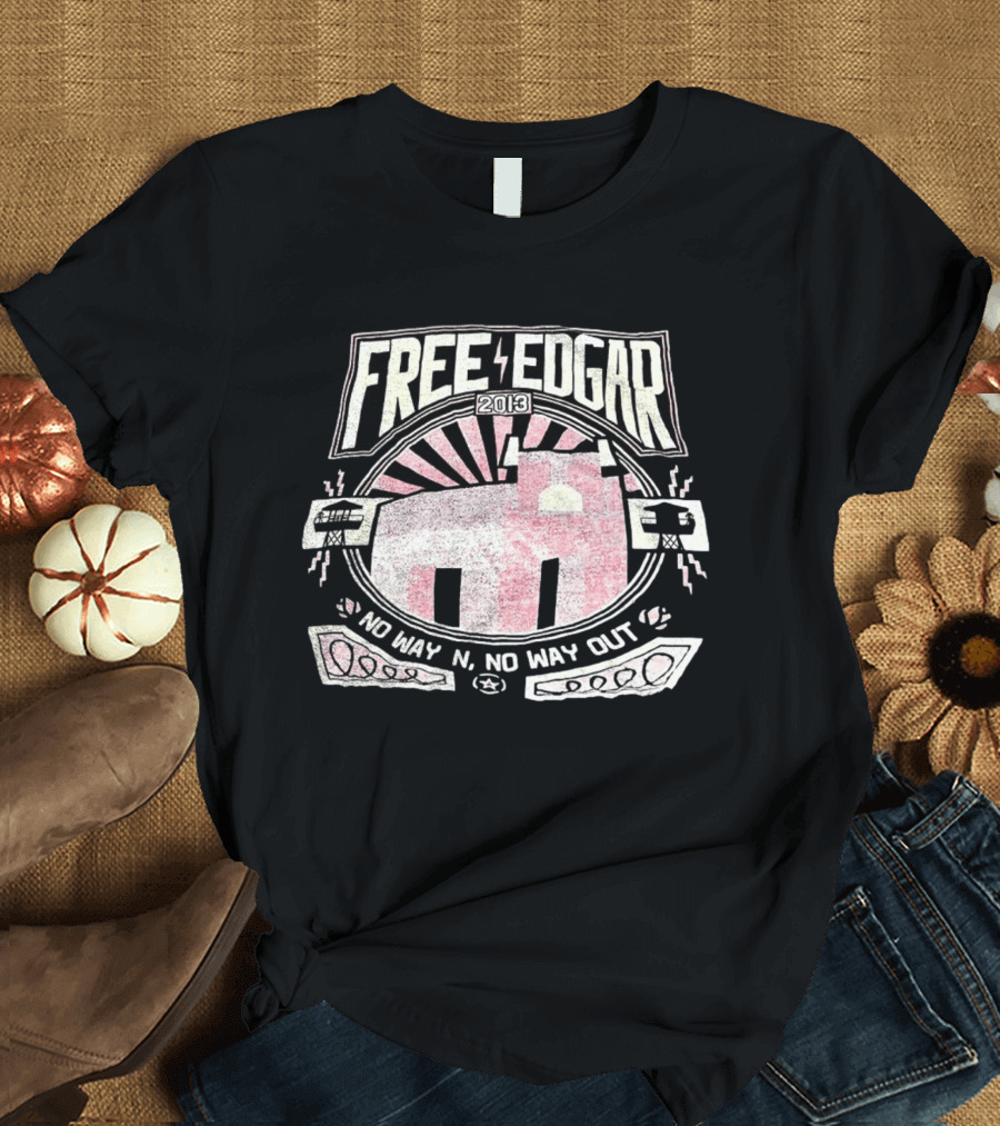 Free Edgar 2013 No Way In No Way Out Vintage Style Prison T-Shirt