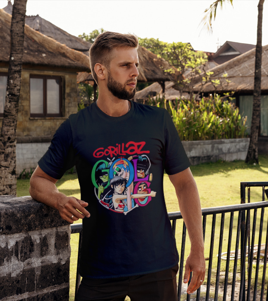 Gorillaz Virtual Rock Band Cartoon Characters T-Shirt