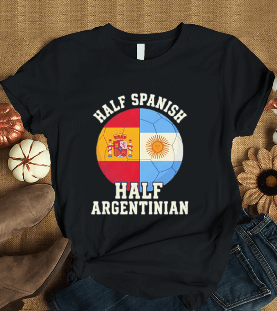 Half Spanish Half Argentinian Flag Ball T-Shirt