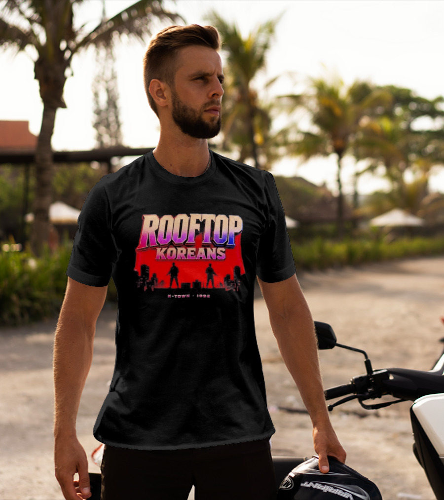 Rooftop Koreans K Town 1992 Koreatown Skyline T-Shirt