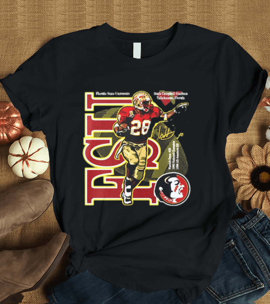 Warrick Dunn Florida State Seminoles 28 Doak Campbell Stadium Tallahassee Florida T-Shirt