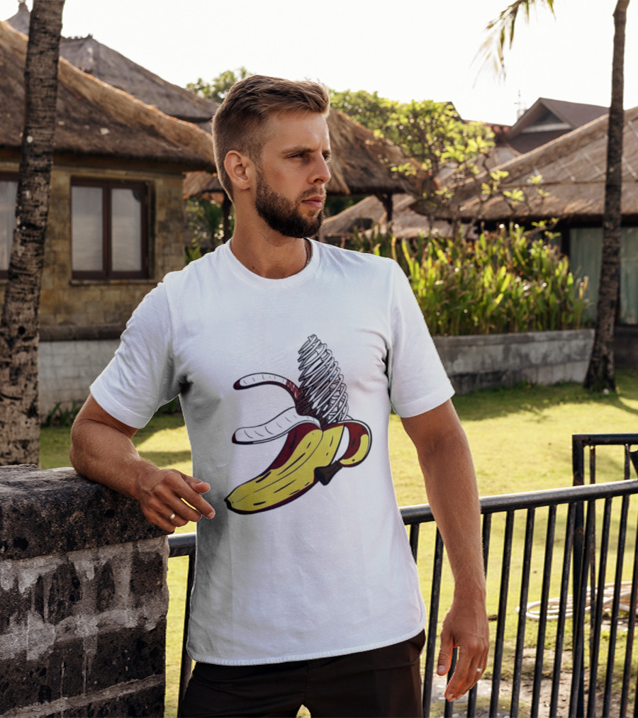 Anatomical Banana Skeleton Surreal Peeled Fruit T-Shirt