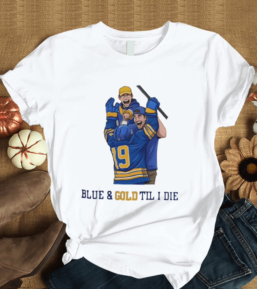 Buffalo Sabres Blue & Gold Til I Die Peyton Krebs 19 Hockey Fans T-Shirt