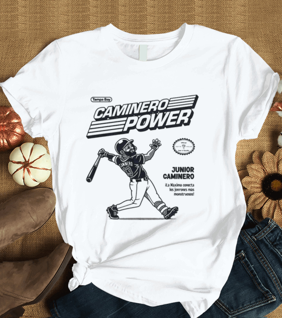 Junior Caminero Power Tampa Bay Rays Baseball Player T-Shirt
