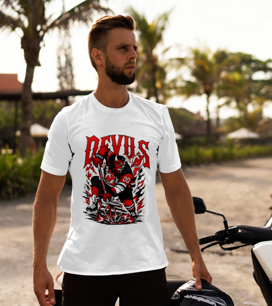 New Jersey Devils NHL Hockey Number 00 Devil Player T-Shirt