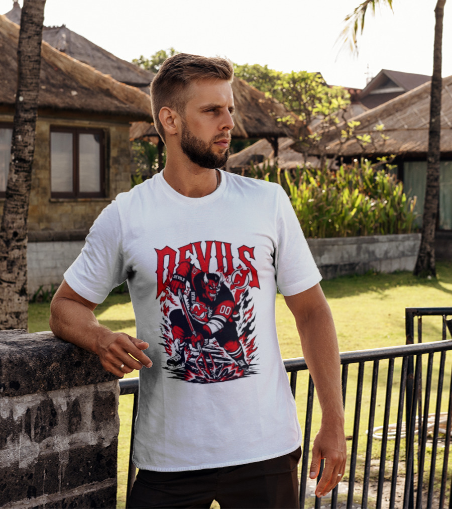 New Jersey Devils NHL Hockey Number 00 Devil Player T-Shirt