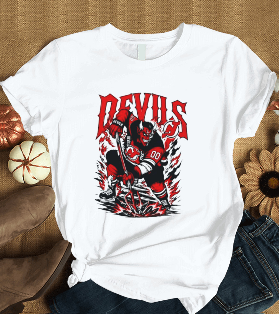 New Jersey Devils NHL Hockey Number 00 Devil Player T-Shirt