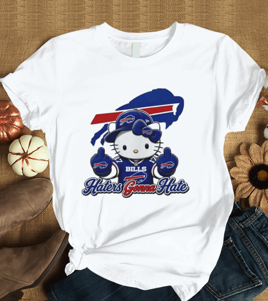 Hello Kitty Bills Haters Gonna Hate Middle Finger T-Shirt