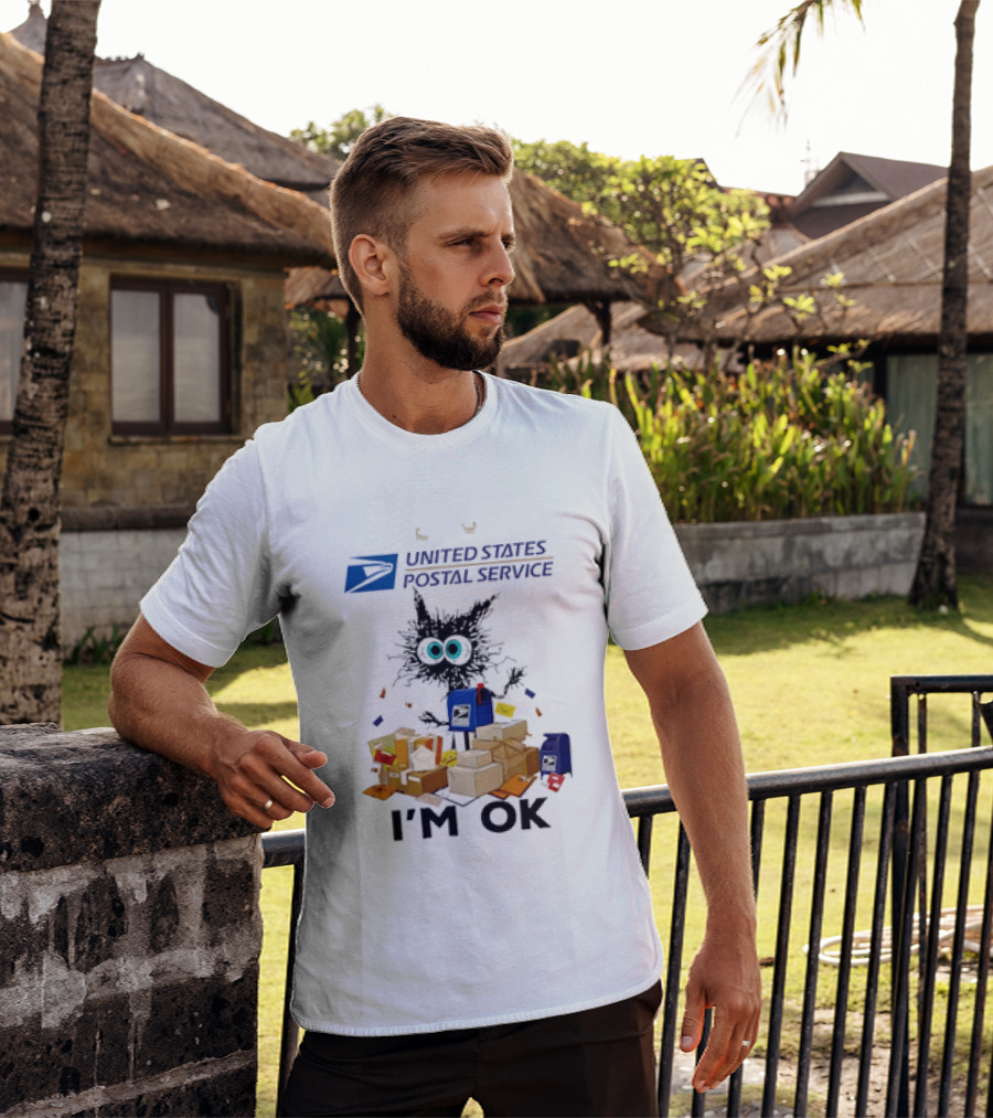 USPS United States Postal Service I'm OK With Cartoon Creature And Packages T-Shirt