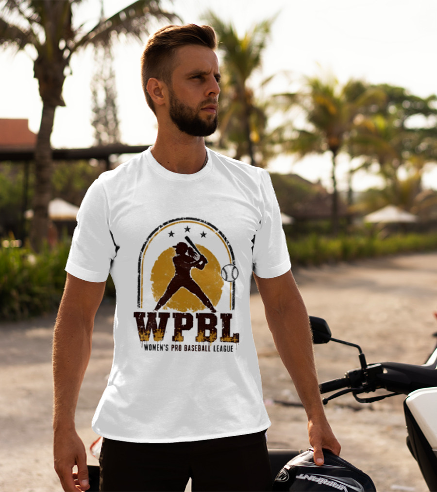 WPBL Women's Pro Baseball League Retro Silhouette Batting T-Shirt