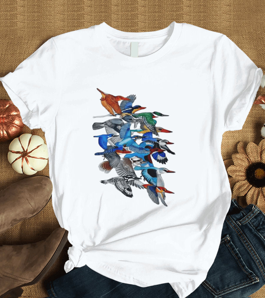 Kingfisher Birds Flying Wildlife Nature Species Collection T-Shirt