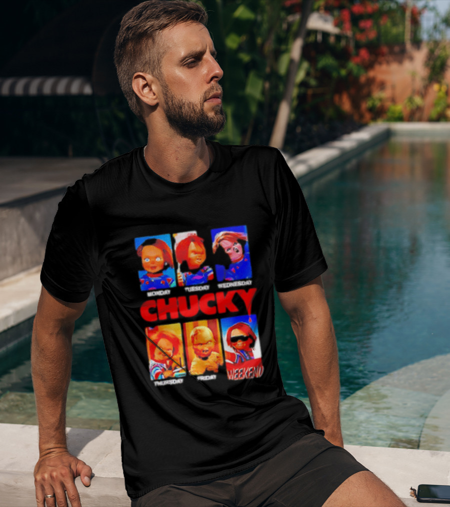 Child's Play Chucky Monday To Weekend Expressions T-Shirt