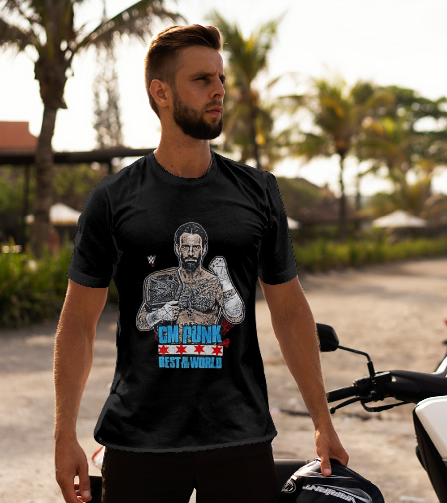 CM PUNK Best In The World Chicago Stars Wrestling Champion T-Shirt