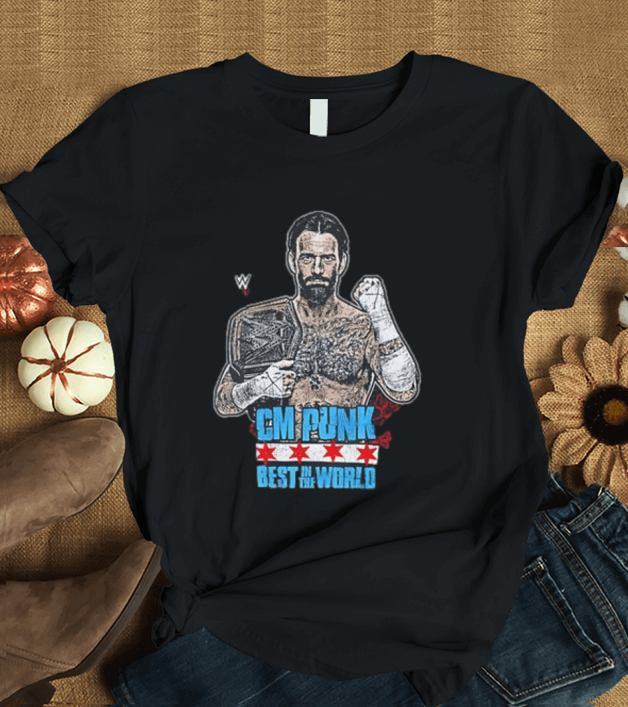 CM PUNK Best In The World Chicago Stars Wrestling Champion T-Shirt