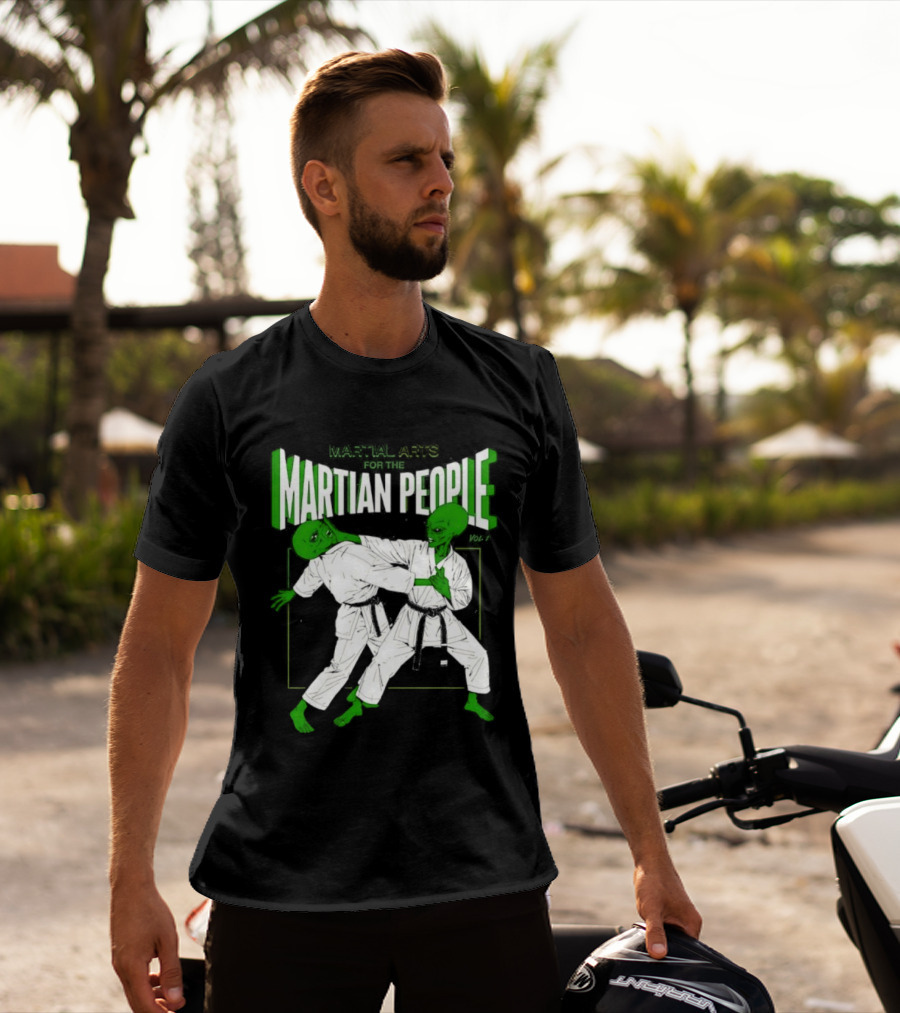 Martial Arts For The Martian People Vol 1 Green Martian Figures In Gi T-Shirt