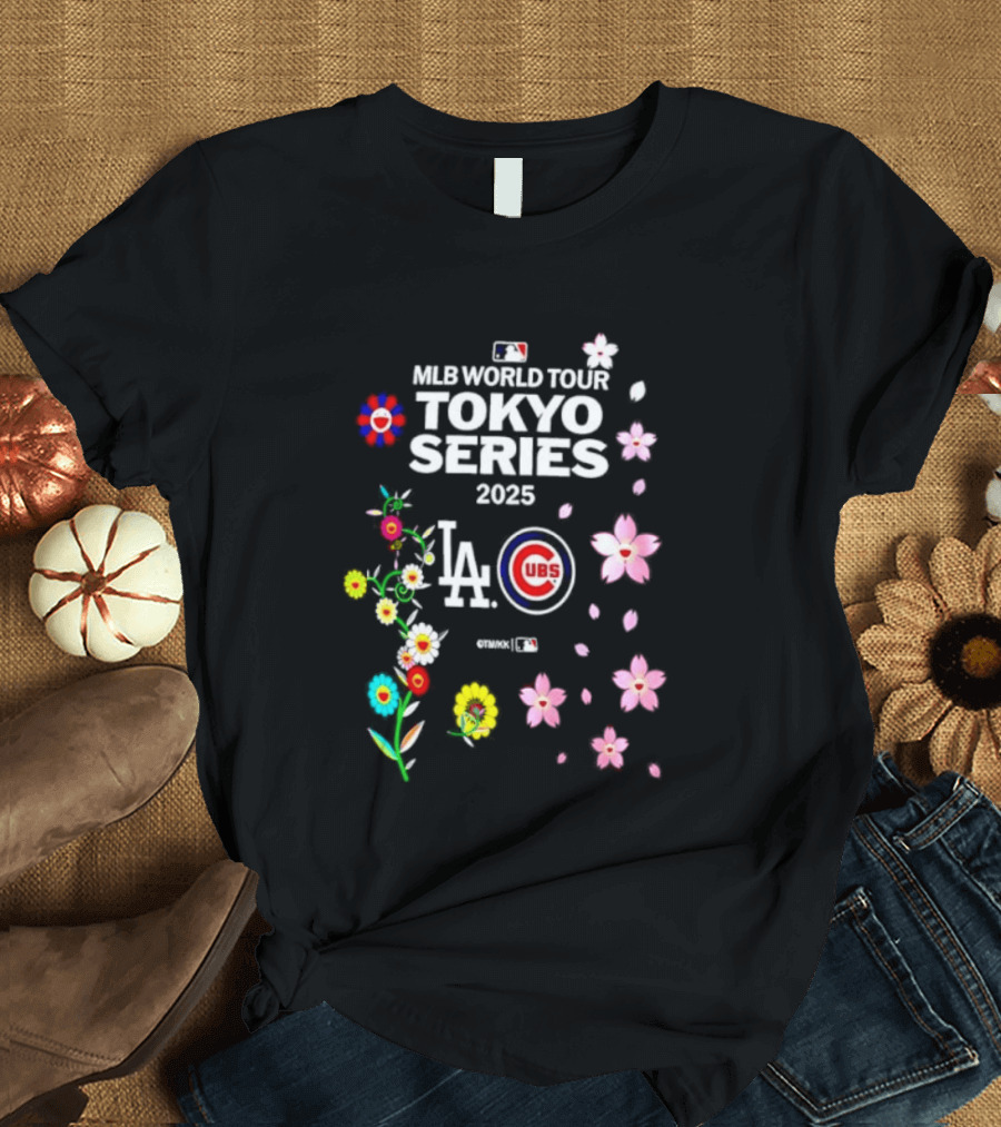 MLB World Tour Tokyo Series 2025 LA Dodgers Chicago Cubs Blossoms T-Shirt