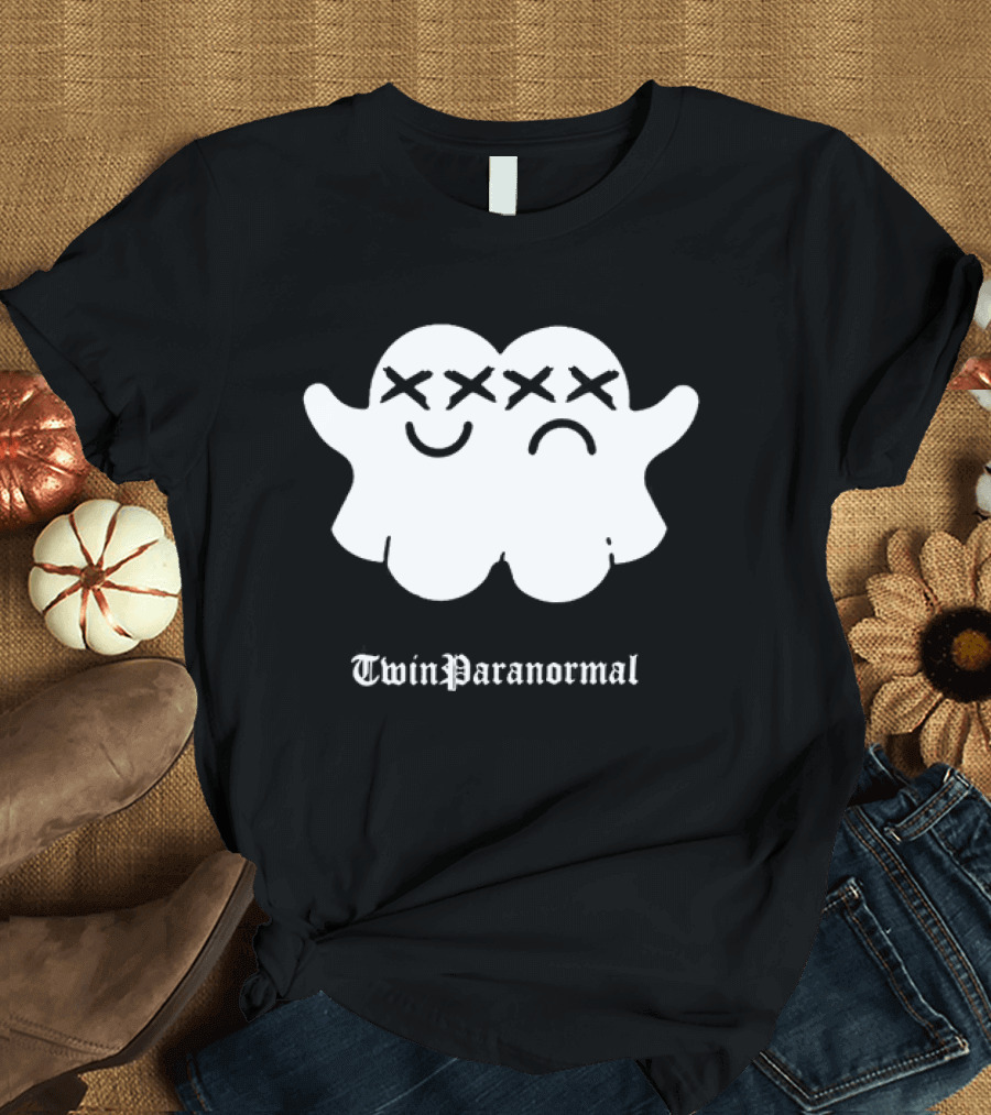 Twin Paranormal Ghost Duo Spooky Matching Spirits T-Shirt