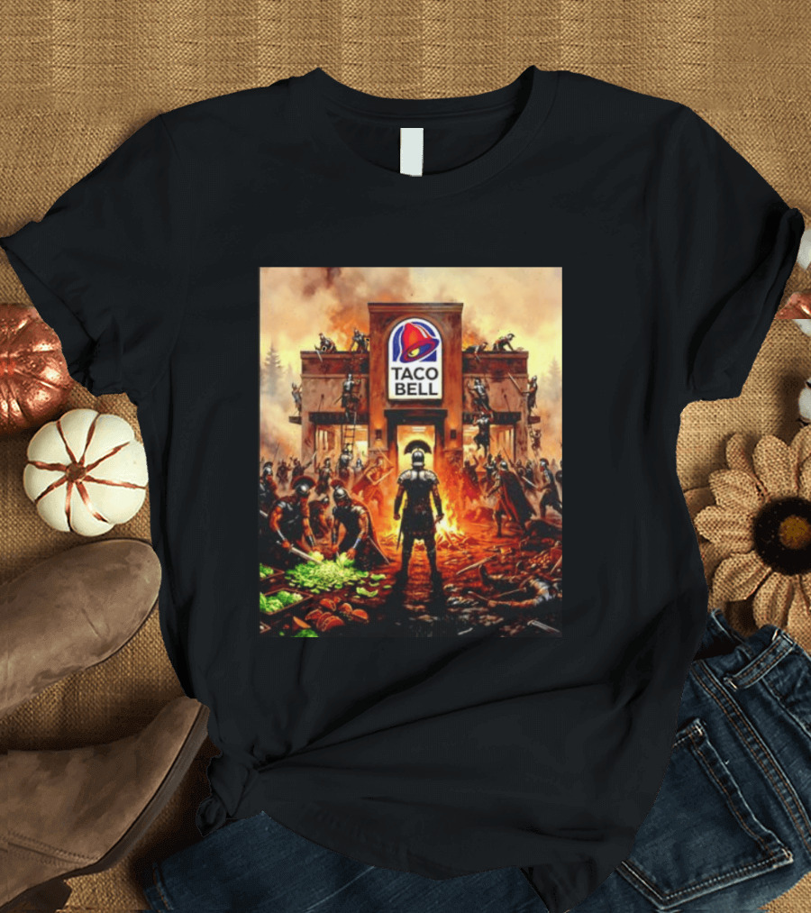 Taco Bell Medieval Knights Battle Fantasy Scene T-Shirt