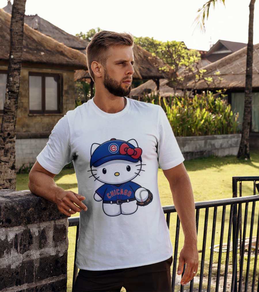 Hello Kitty Chicago Cubs Baseball MLB Collaboration T-Shirt
