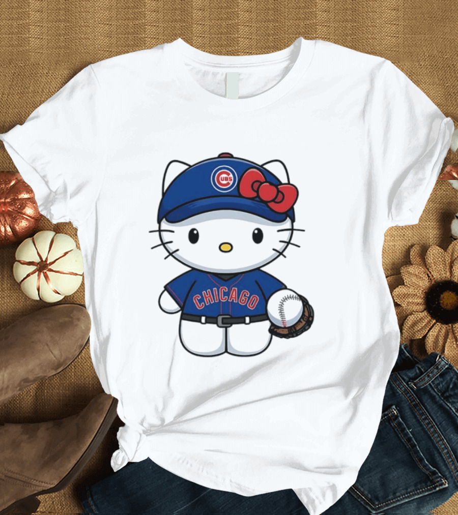 Hello Kitty Chicago Cubs Baseball MLB Collaboration T-Shirt