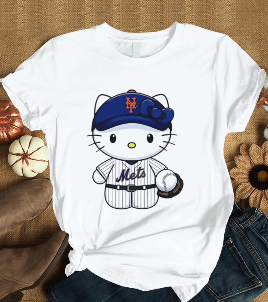 Hello Kitty New York Mets MLB Baseball Fan T-Shirt