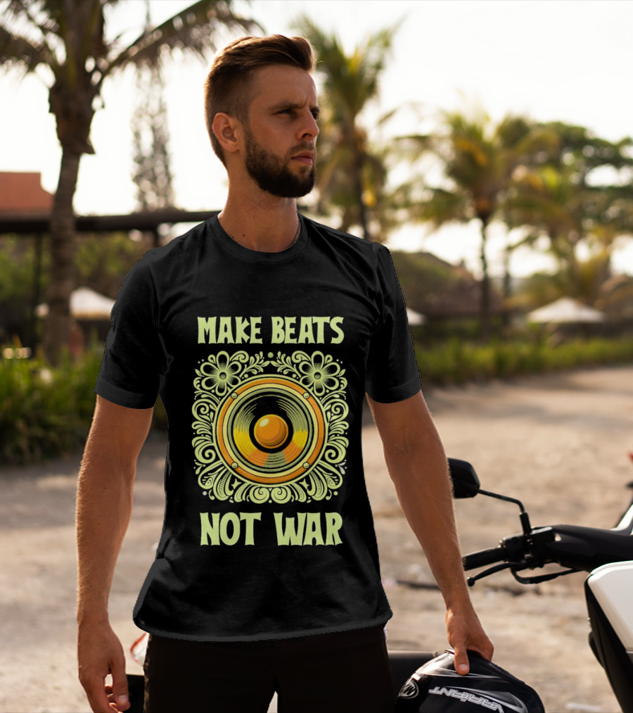 Make Beats Not War Boho Hippy Music Speaker T-Shirt