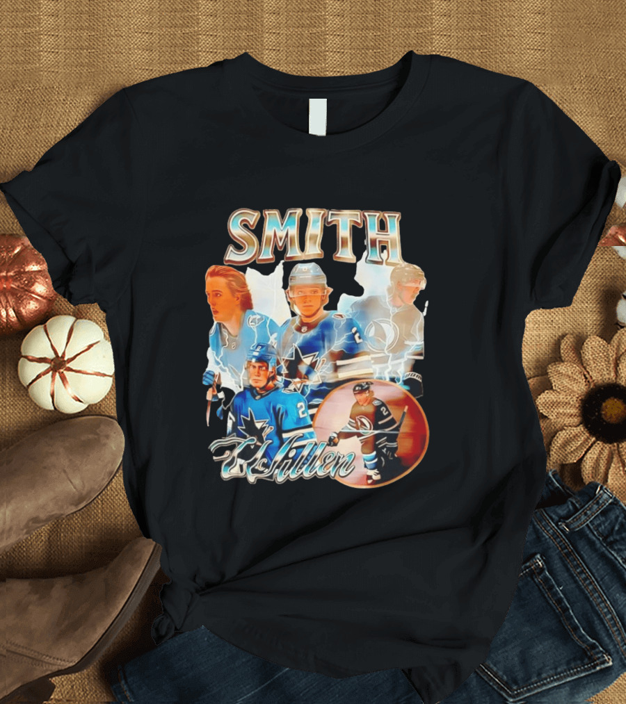 San Jose Sharks Smith McIllen Hockey Players Collage T-Shirt
