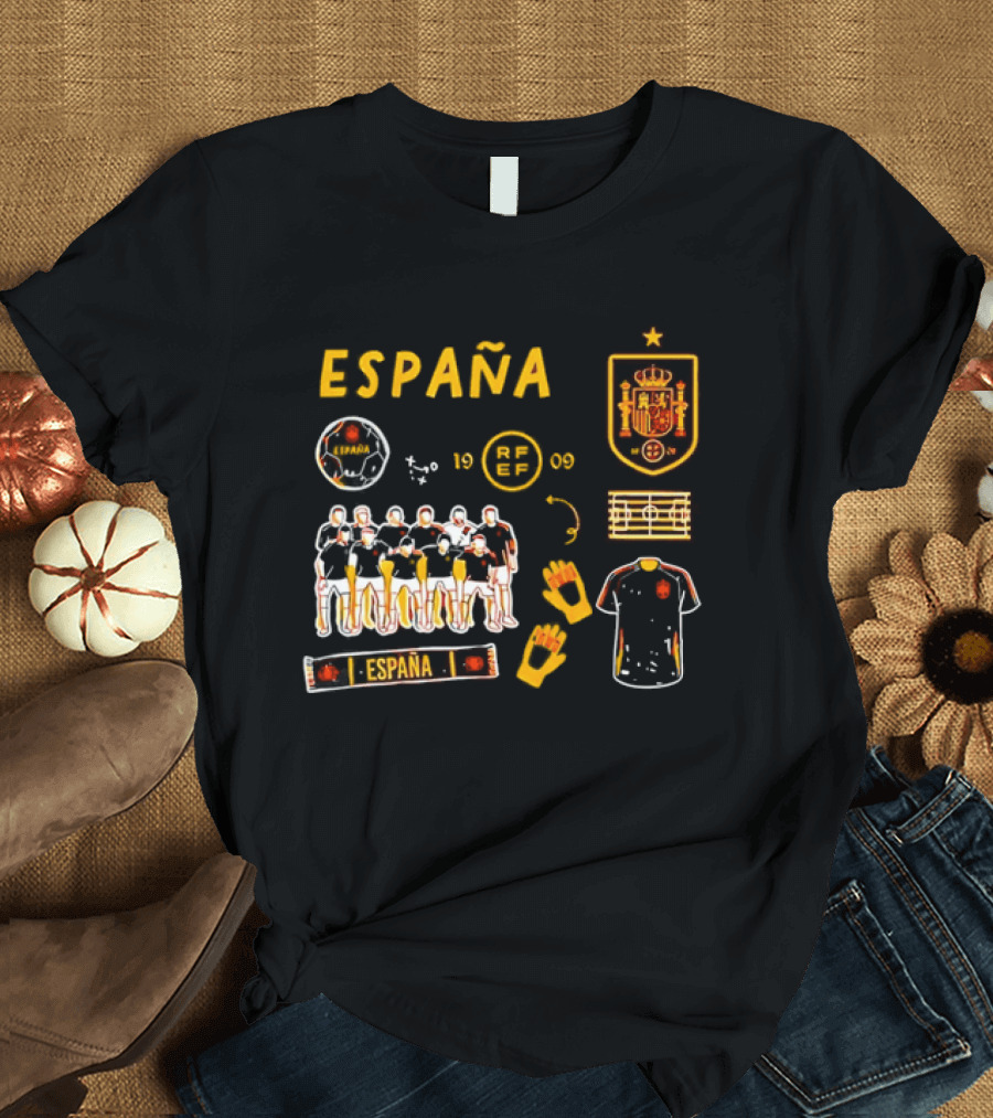 Spain Team Collection RFEF Espana Football Crest And Players T-Shirt