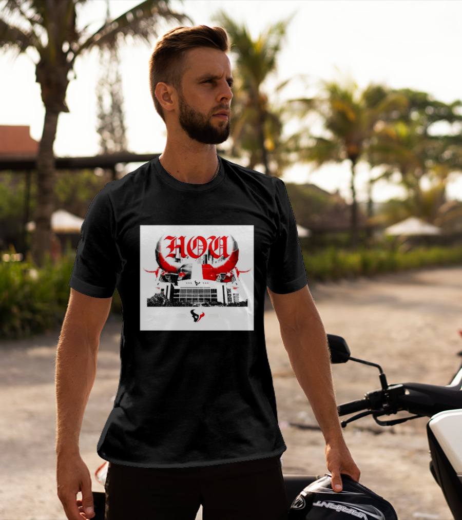 Houston Texans HOU H Town Red Bull Horns T-Shirt