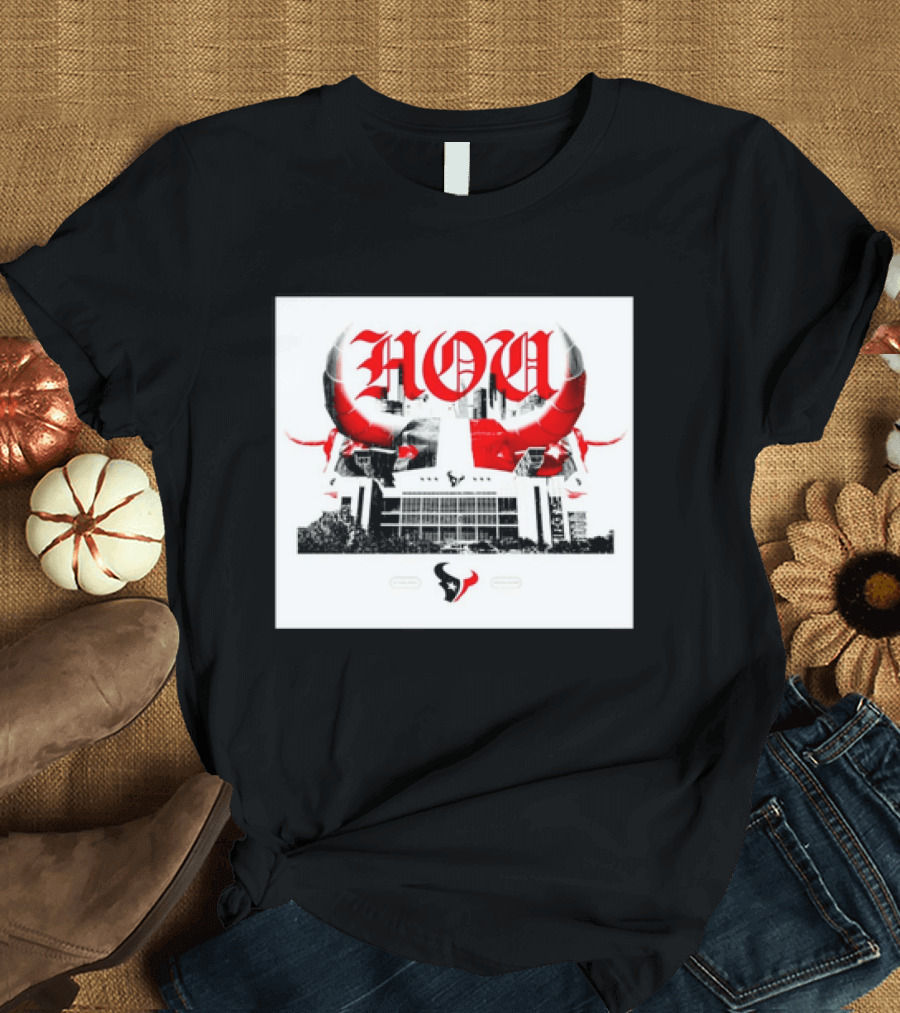 Houston Texans HOU H Town Red Bull Horns T-Shirt