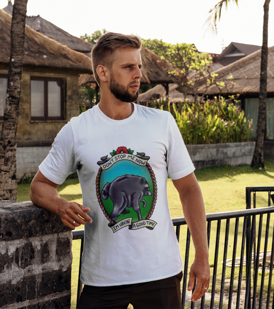 Dancing Wolf Don't Stop Me Now I'm Havin' A Good Time T-Shirt