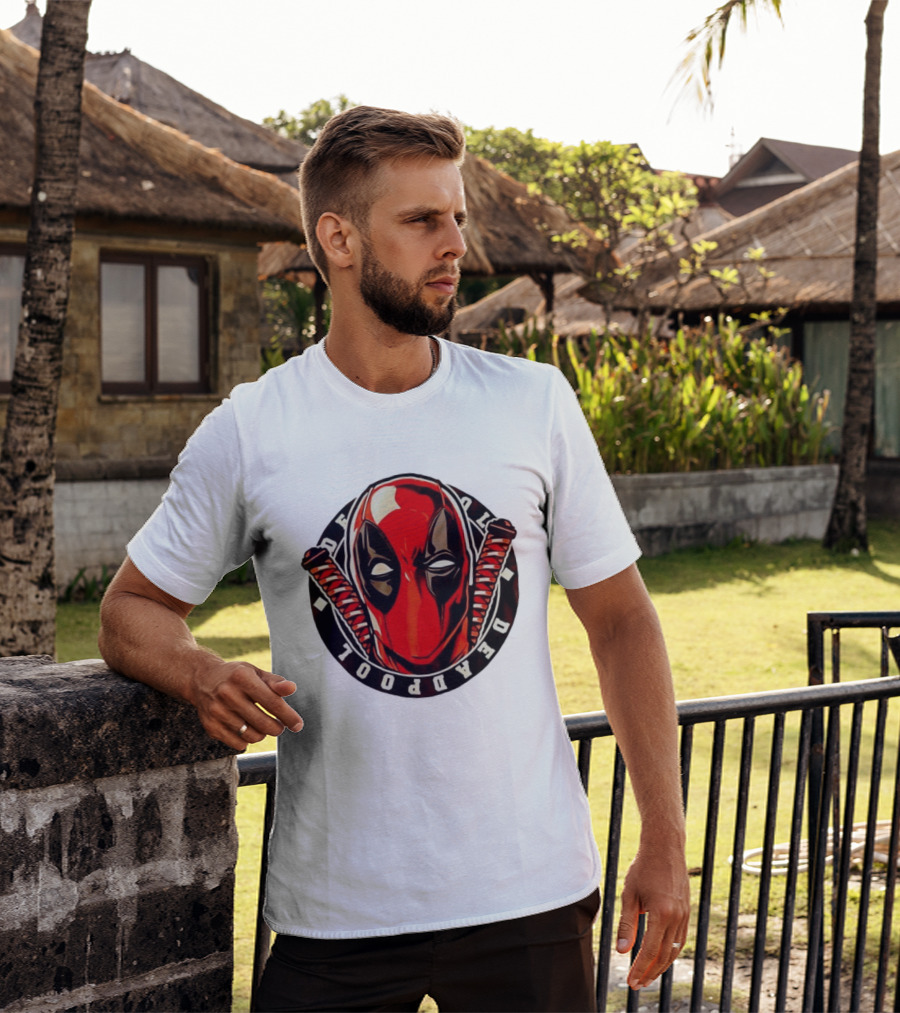 Deadpool Marvel Comics Mask Katana Swords T-Shirt