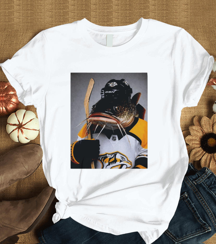 Nashville Predators Catfish Hockey Mascot Community Spirit T-Shirt