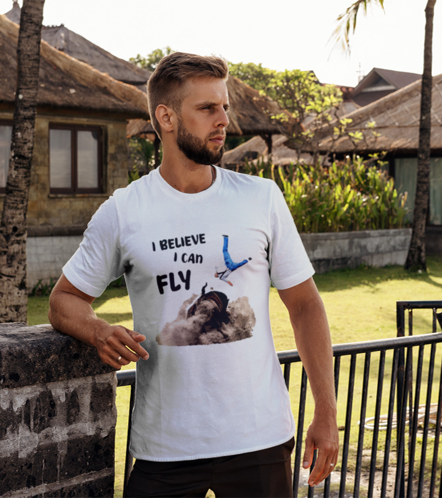 I Believe I Can Fly Bull Riding Rodeo Humor T-Shirt