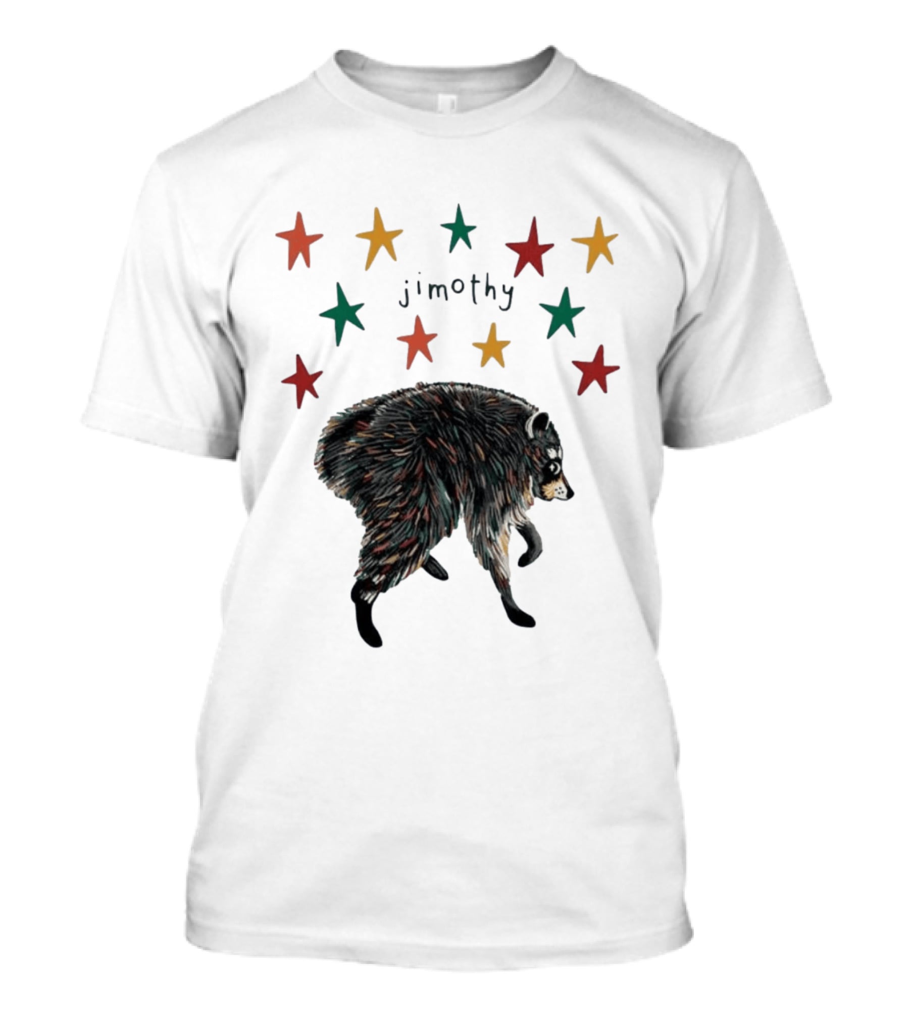 Jimothy Colorful Bear Stars Whimsical Animal T-Shirt