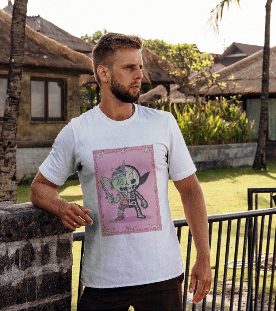 X Ray Goblin Skeleton Fantasy Creature With Dagger T-Shirt