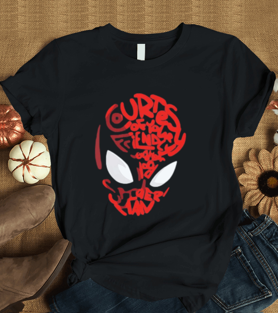 Courtesy Of Your Friendly Neighborhood Spider Man Face T-Shirt