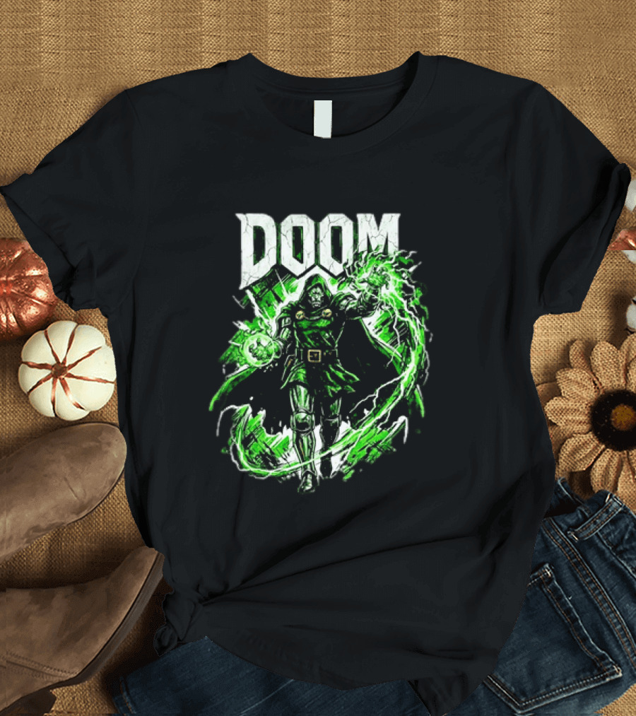 Doctor Doom Lightning Villain Power Display T-Shirt