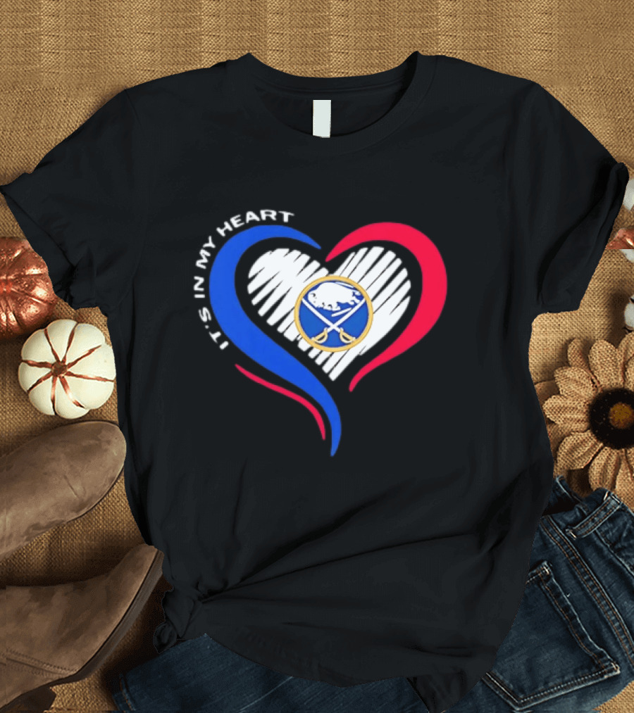 Buffalo Sabres It's In My Heart Blue And Red Heart Shape T-Shirt