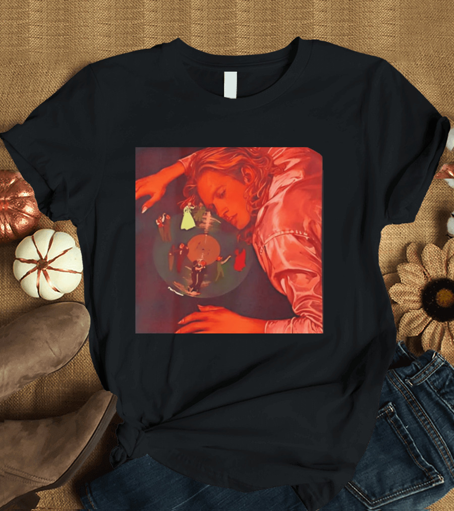 Vinyl Dreams Young Man Resting With Dancing Figures T-Shirt