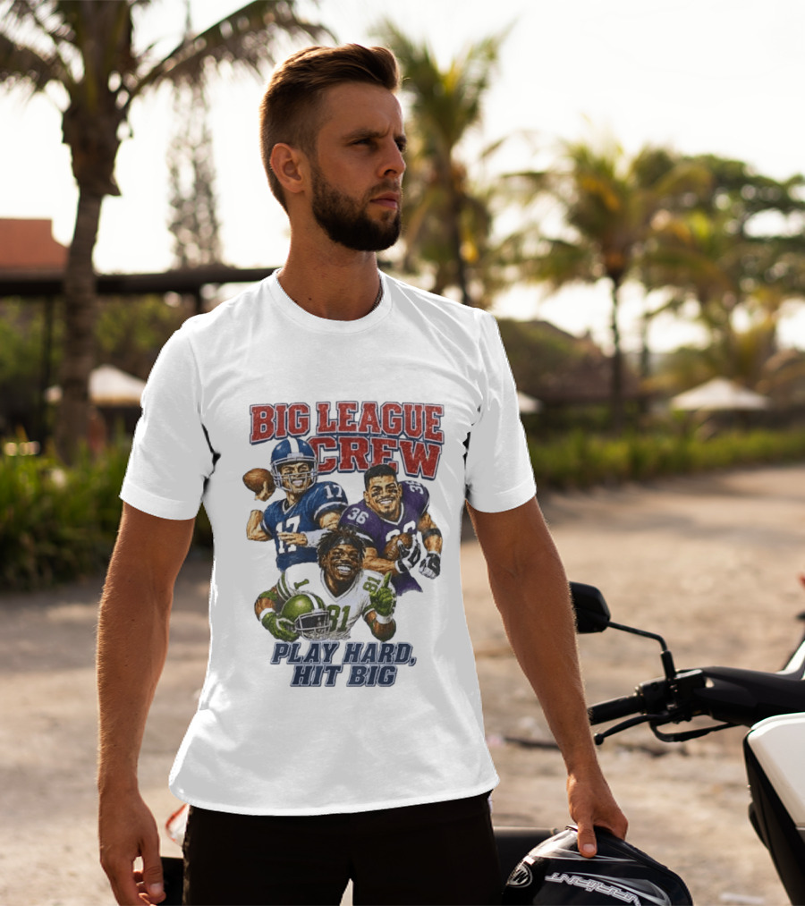 Big League Crew #17 Rocket #36 Bruiser #81 Flash Play Hard Hit Big Football Players T-Shirt