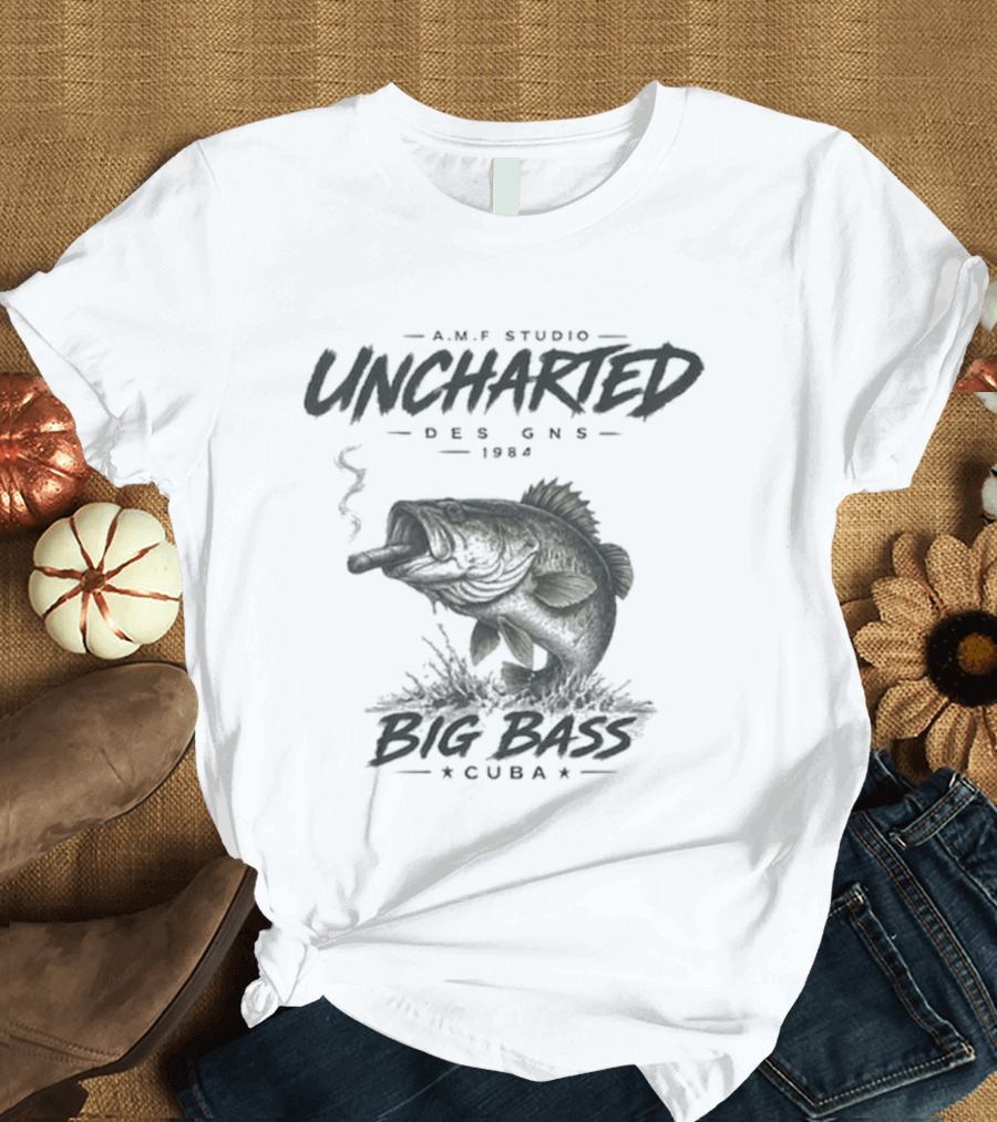 A.M.P Studio Uncharted 1994 Big Bass Cuba Smoking Fish T-Shirt