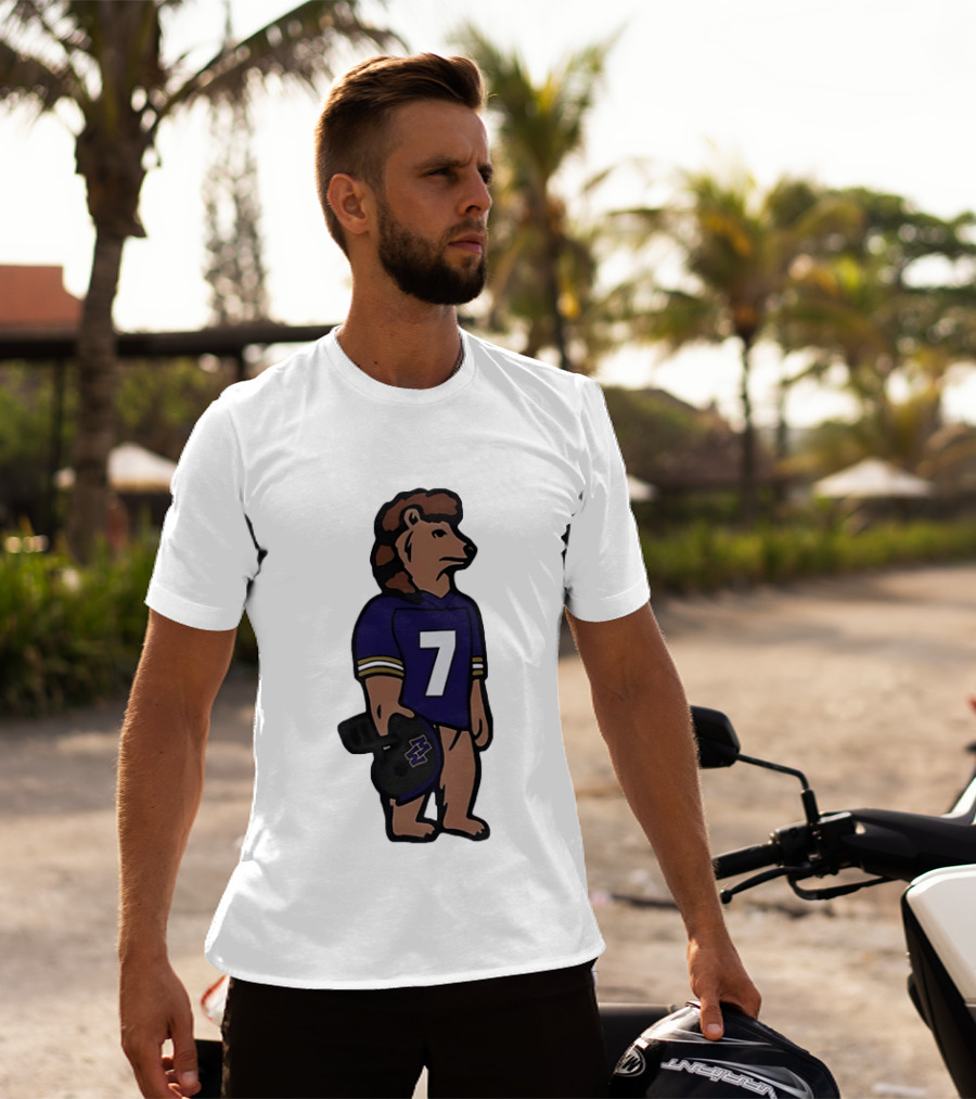 Baltimore Ravens Morgan Wallen Bear Number 7 Football Team Collaboration T-Shirt