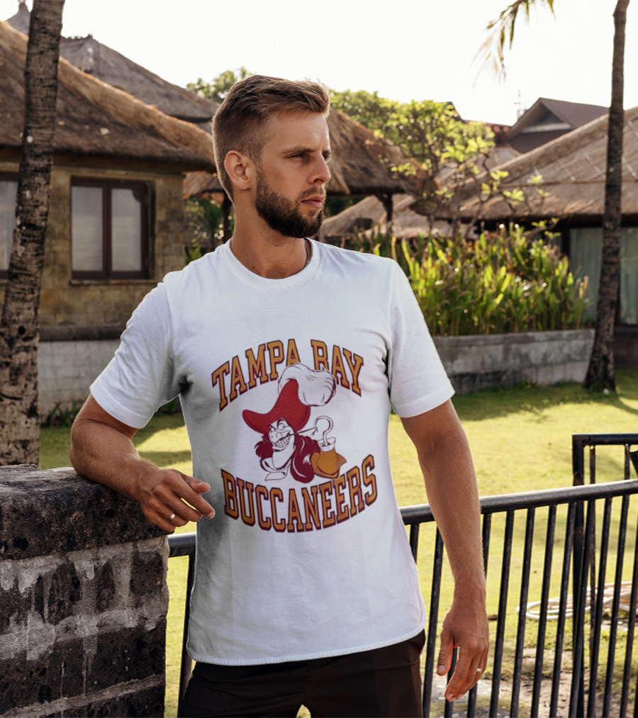 Tampa Bay Buccaneers Captain Hook Pirate NFL Fan Gear T-Shirt