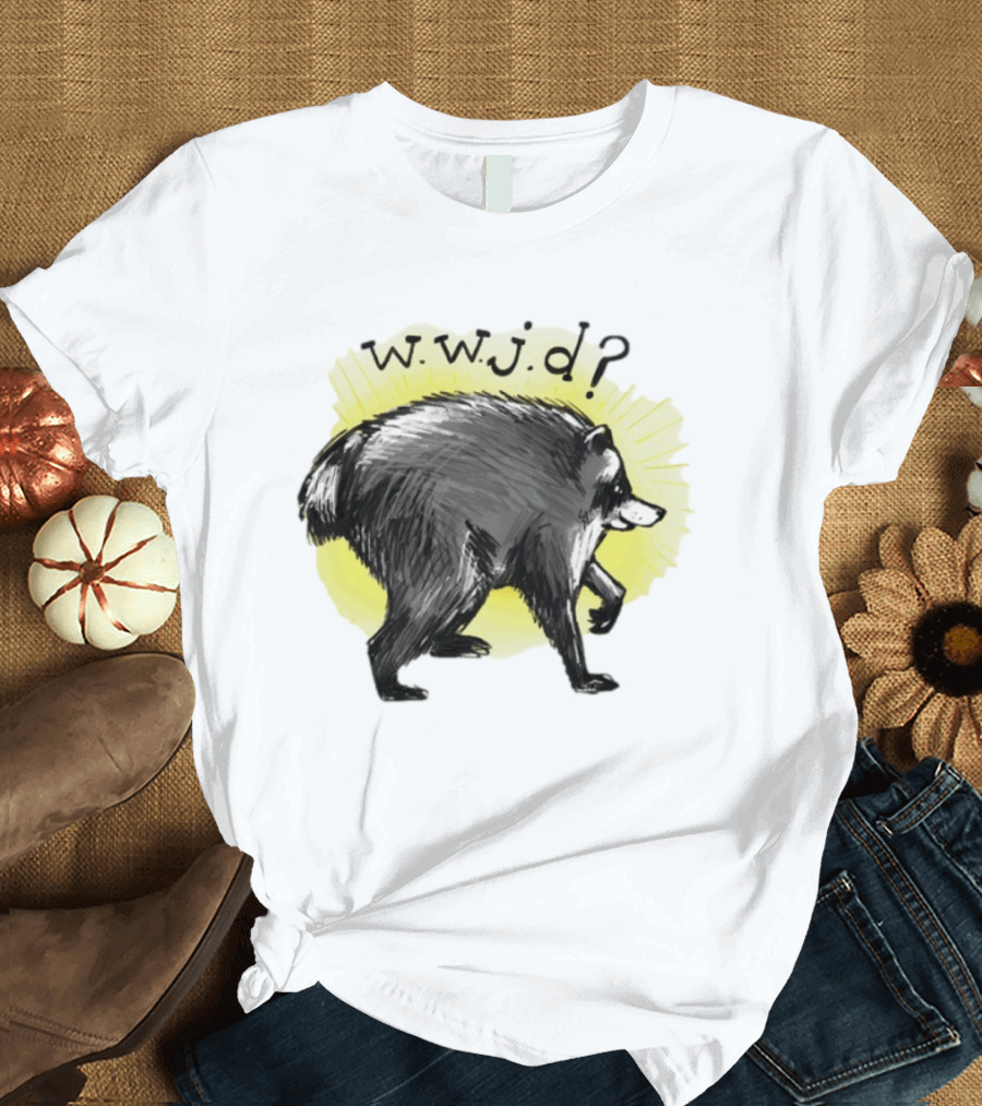 Jimothy Raccoon Seattle 2026 WWJD What Would Jimmy Do Hand Drawn T-Shirt