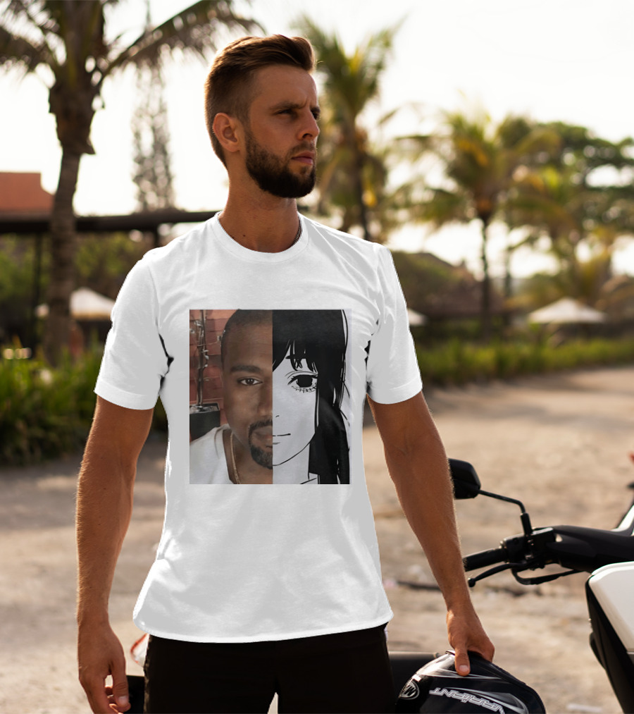Kanye West Anime Crossover Split Face T-Shirt