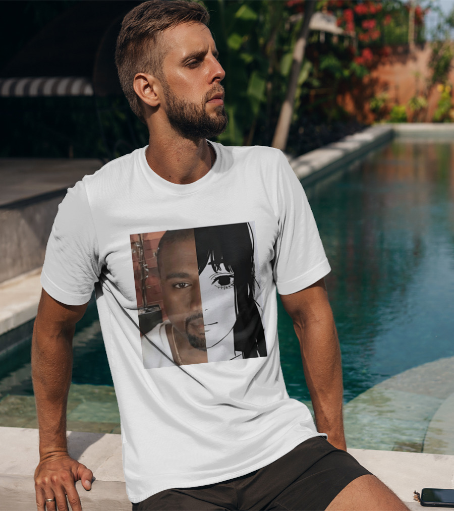 Kanye West Anime Crossover Split Face T-Shirt