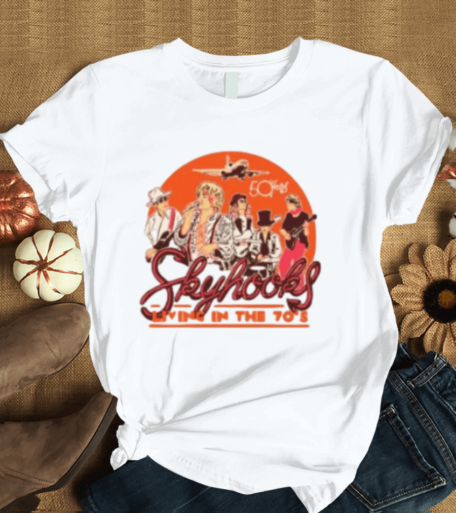 Skyhooks Living In The 70's 50th Anniversary Warner Music Store T-Shirt